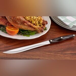 CUTCO 9” 1723 KB Carver Factory Reburbished Sharpened Serrated Brown